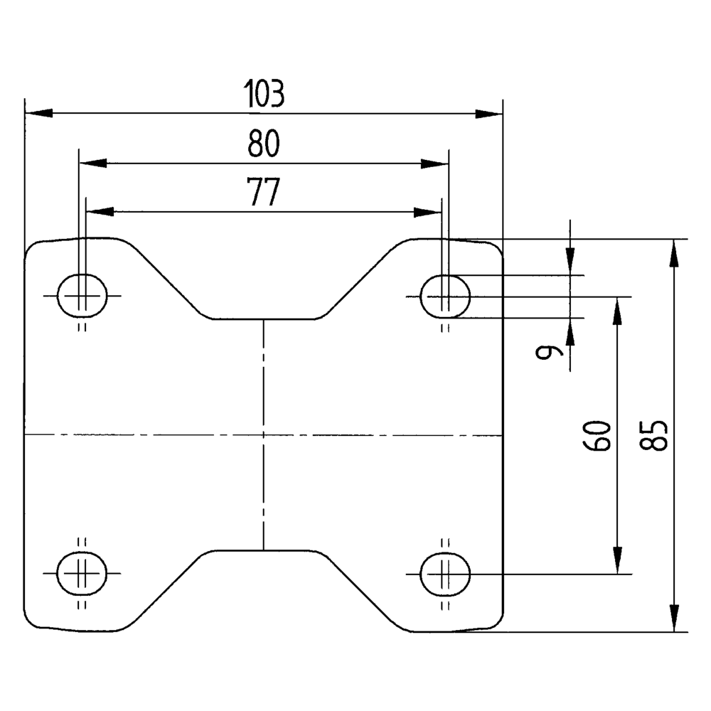 Rueda Serie 34 UOO 080 080P62 Fija 080 mm