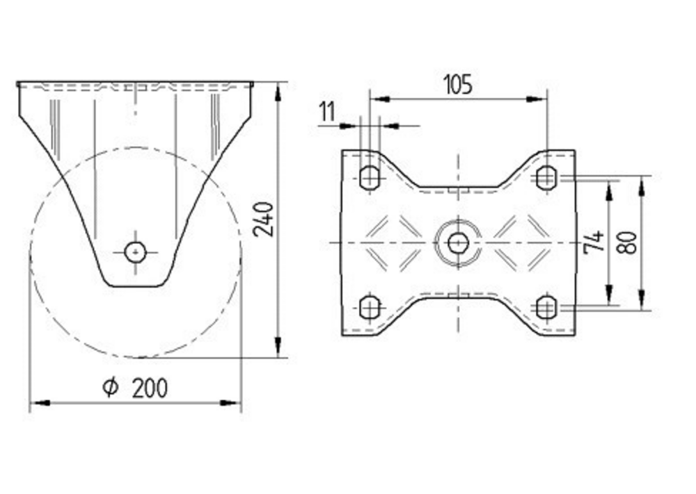 Ruedas serie ZETA 4680 ITP SUPER CONVEX nucleo Aluminio banda in poliuretano.