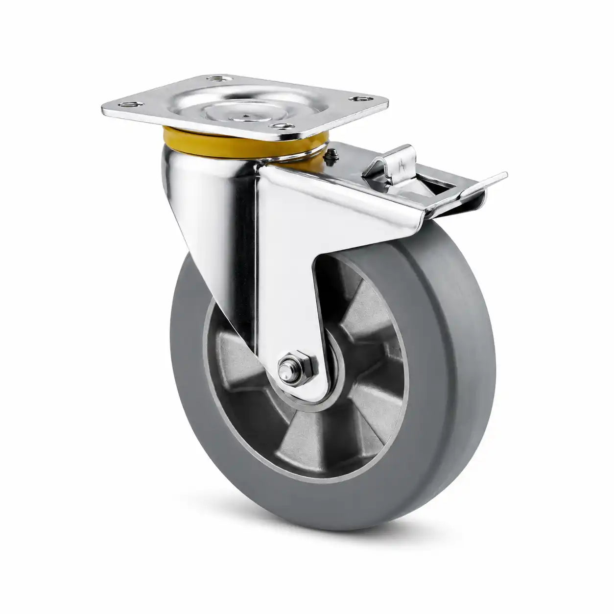 Rueda giratoria con freno TENTE Zeta 4687 ITP 200mm núcleo hierro poliuretano