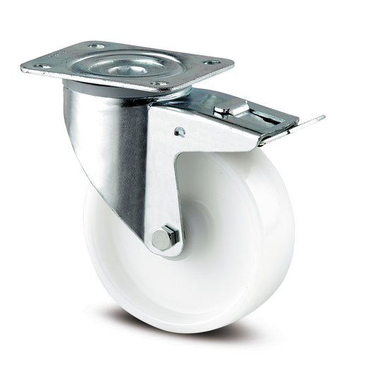 Rueda Serie 34 UOO 080 080P62 Giratoria con freno 080 mm