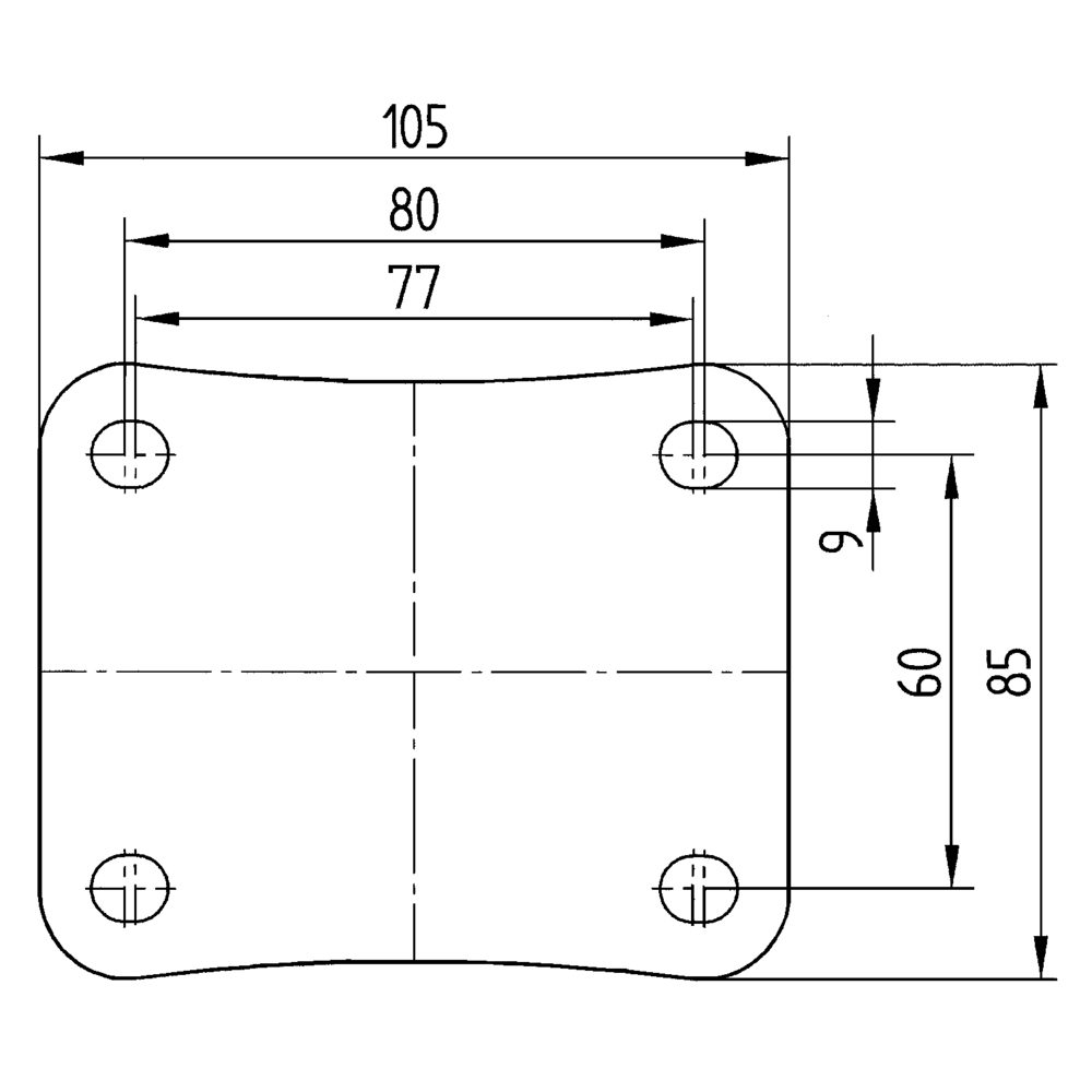 Rueda Serie 84 BOG NOX Giratoria 100 mm