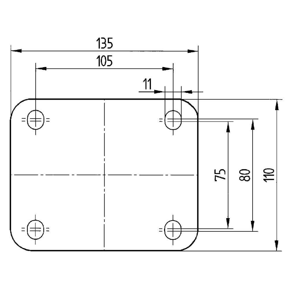 Ruedas serie Alpha 3470  ITP nucleo Aluminio banda in poliuretano Fija